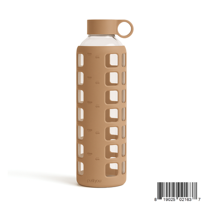 Purifyou Borosilicate Glass Water Bottle with Silicone Sleeve