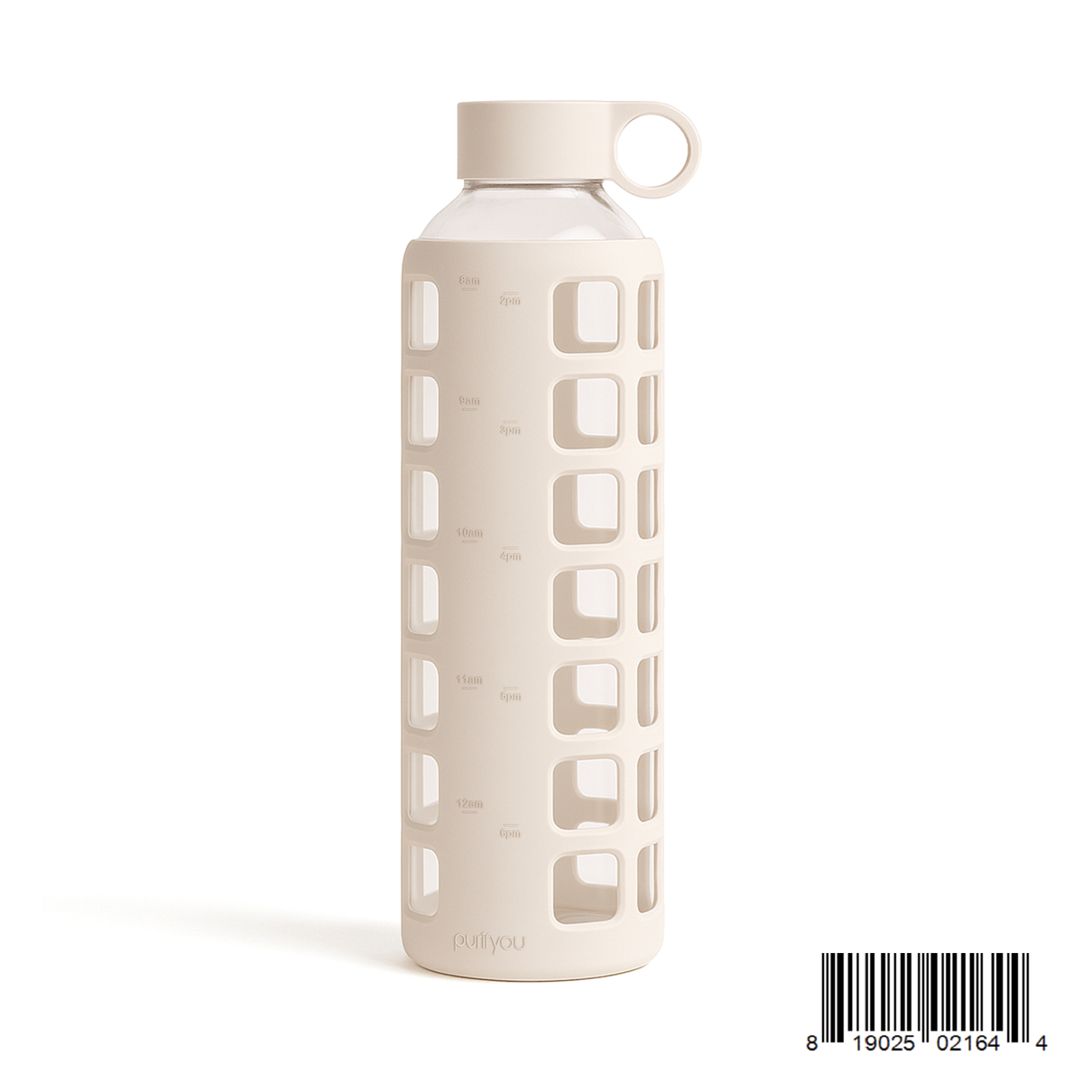 Purifyou Borosilicate Glass Water Bottle with Silicone Sleeve