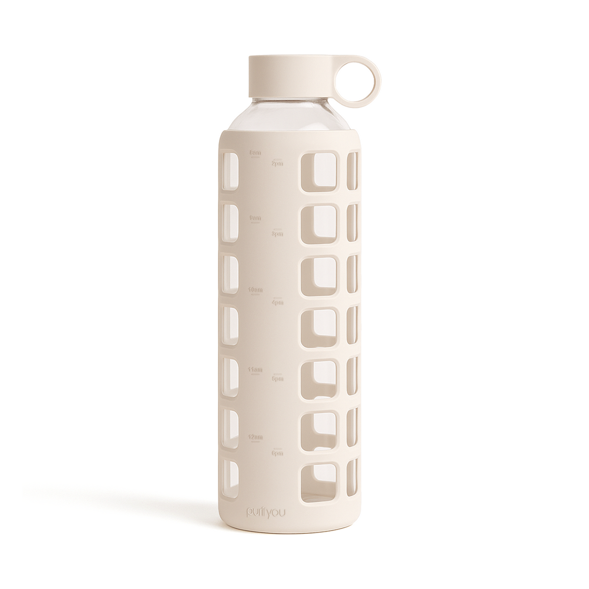 Purifyou Borosilicate Glass Water Bottle with Silicone Sleeve
