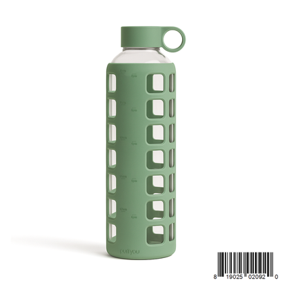 Purifyou Borosilicate Glass Water Bottle with Silicone Sleeve
