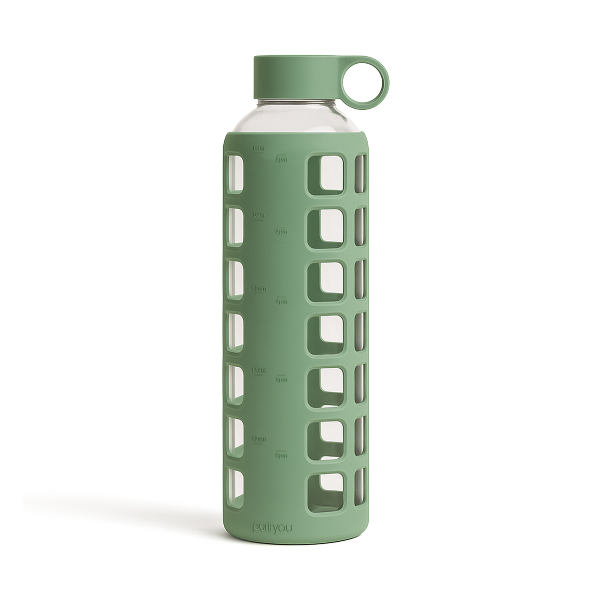 Purifyou Borosilicate Glass Water Bottle with Silicone Sleeve
