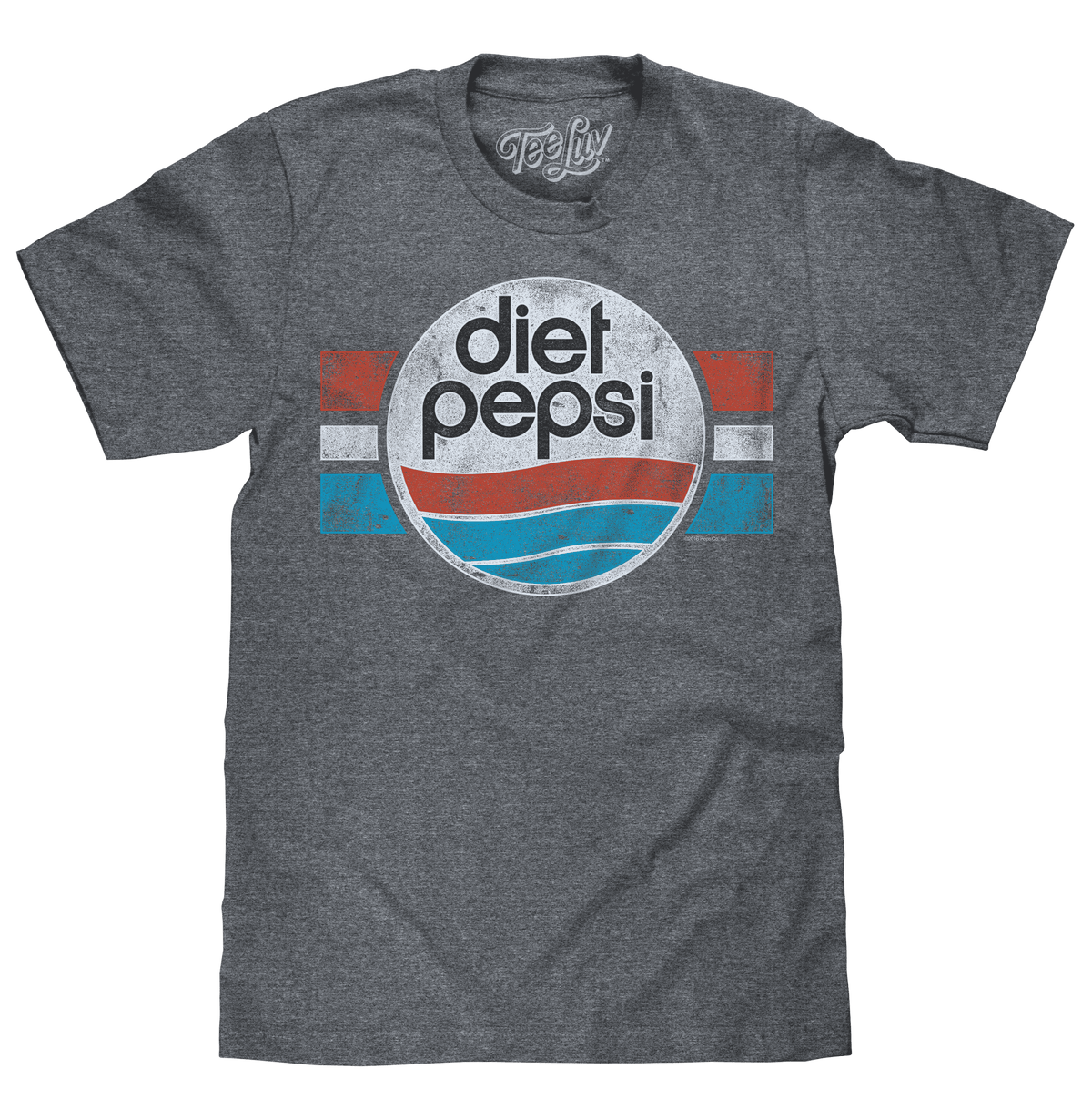 Gray heather vintage graphic T-shirt with Diet Pepsi logo front print