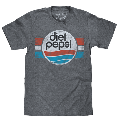 Gray heather vintage graphic T-shirt with Diet Pepsi logo front print