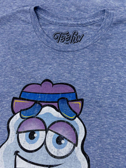 Boo Berry T-Shirt | 70s Ghost Mascot | Distressed Graphic | Royal Snow Heather & Light Blue
