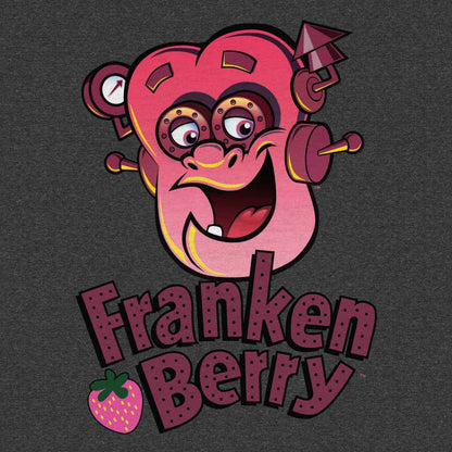 Franken Berry T-Shirt | Monster Cereal Mascot Graphic | Dark Charcoal Heather | Poly-Cotton