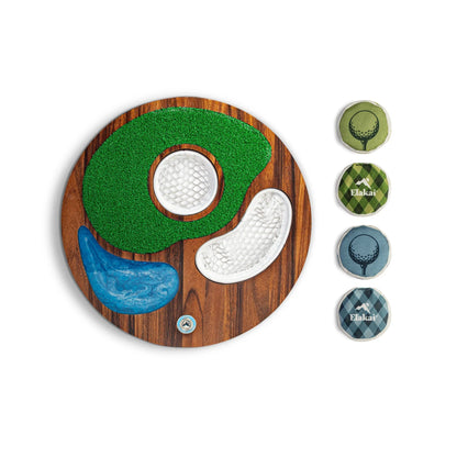 Elakai Island Hole – Acacia Wood & Resin Cornhole x Golf Chipping Game
