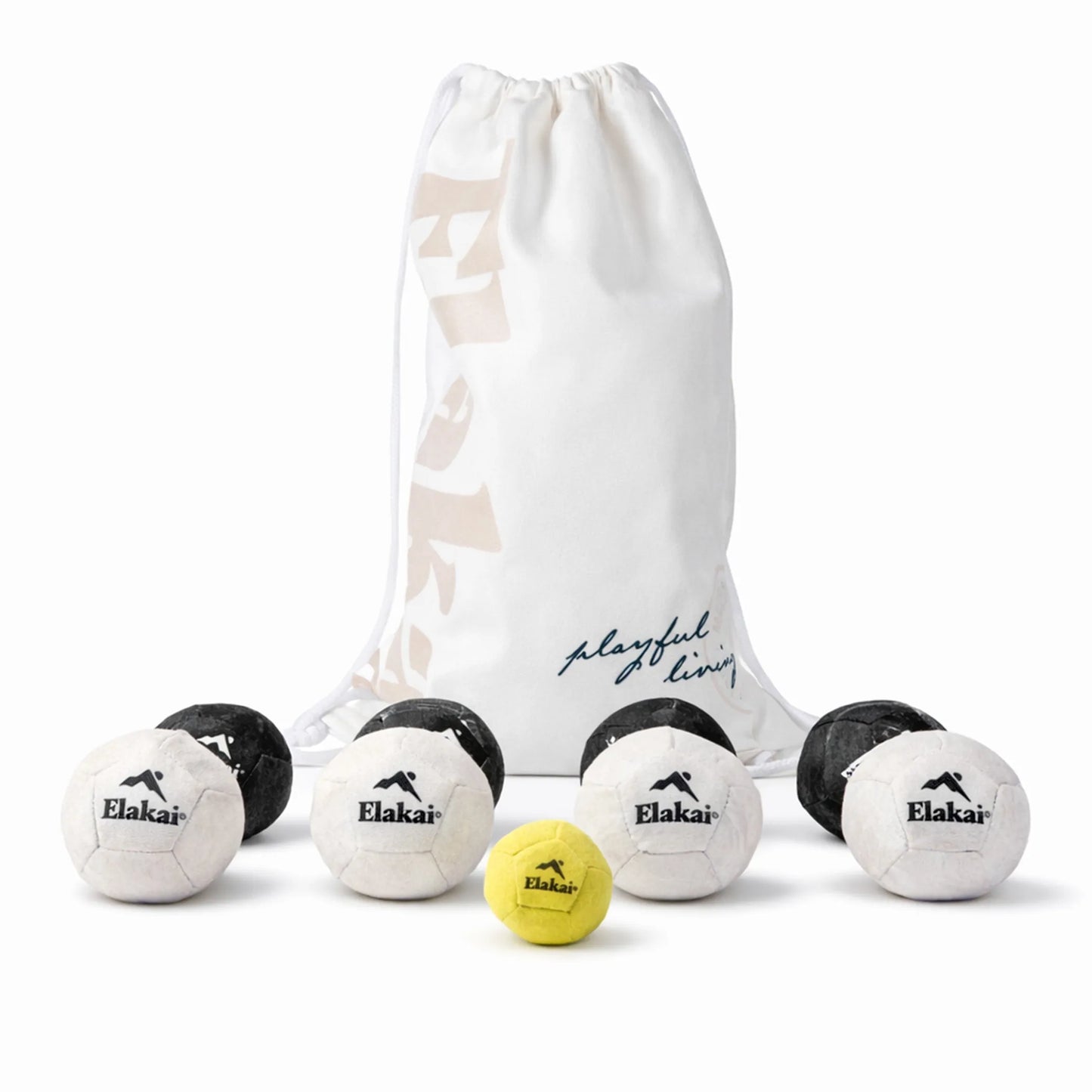 Elakai Soft Bocce Game Set – Indoor Premium Suede Bocce | 8 Balls + Pallino + Bag