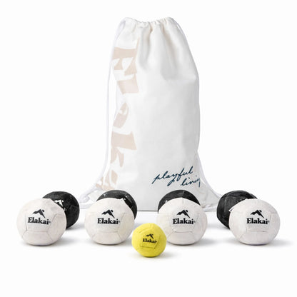 Elakai Soft Bocce Game Set – Indoor Premium Suede Bocce | 8 Balls + Pallino + Bag