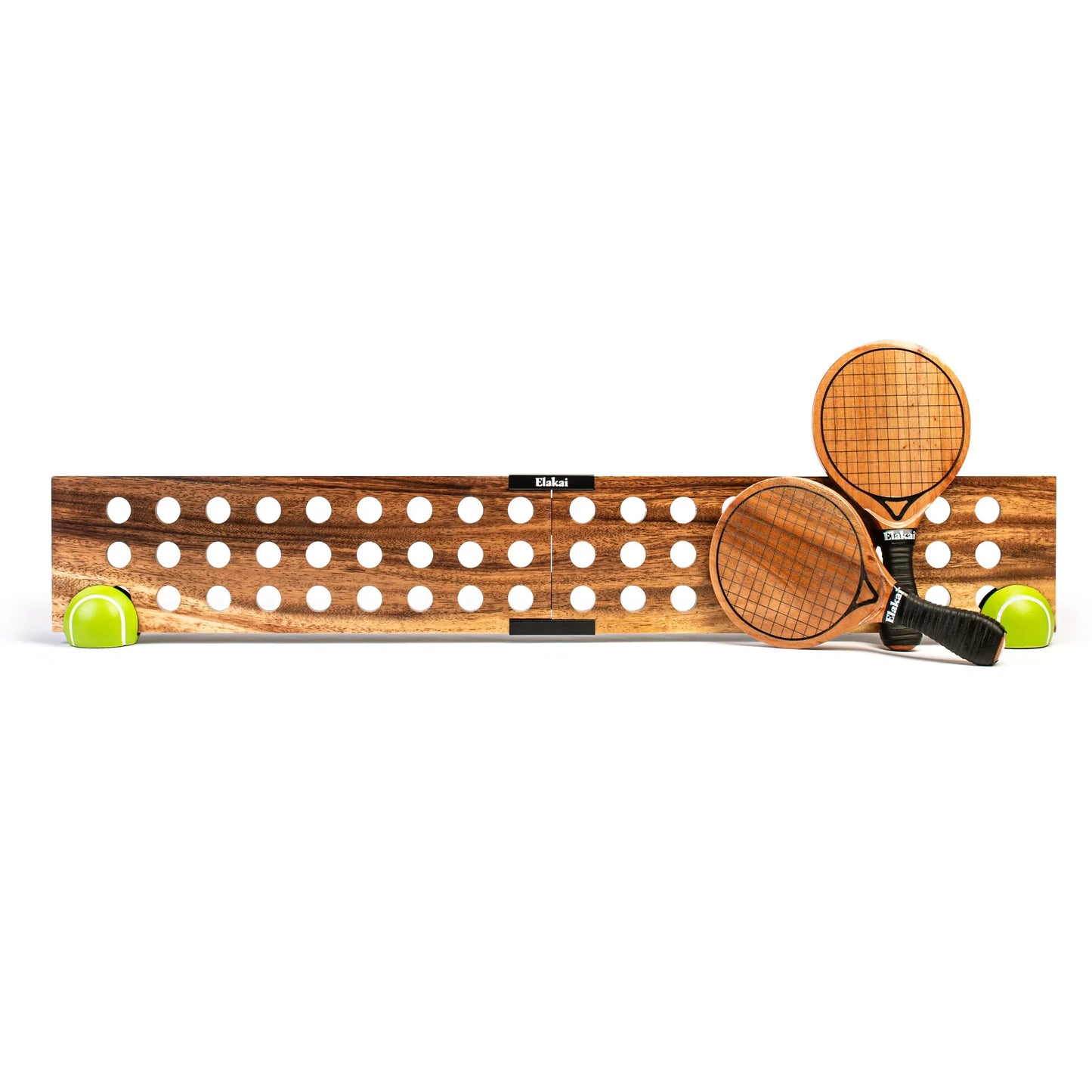 Elakai Tabletop Tennis Set – Acacia Wood Paddles & Foldable Net | Indoor & Outdoor