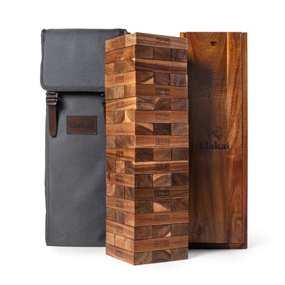 Giant Elakai Block Stacking Game — Premium Acacia Wood