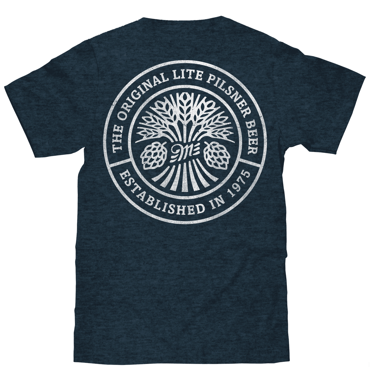 Denim black heather T-shirt with large back "Original Lite Pilsner" emblem