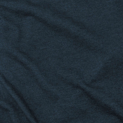 Heather navy heather fabric T-shirt with smooth knit texture