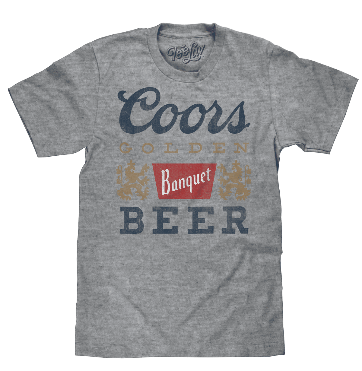 Gray Coors Banquet Beer graphic T-shirt with large front logo print