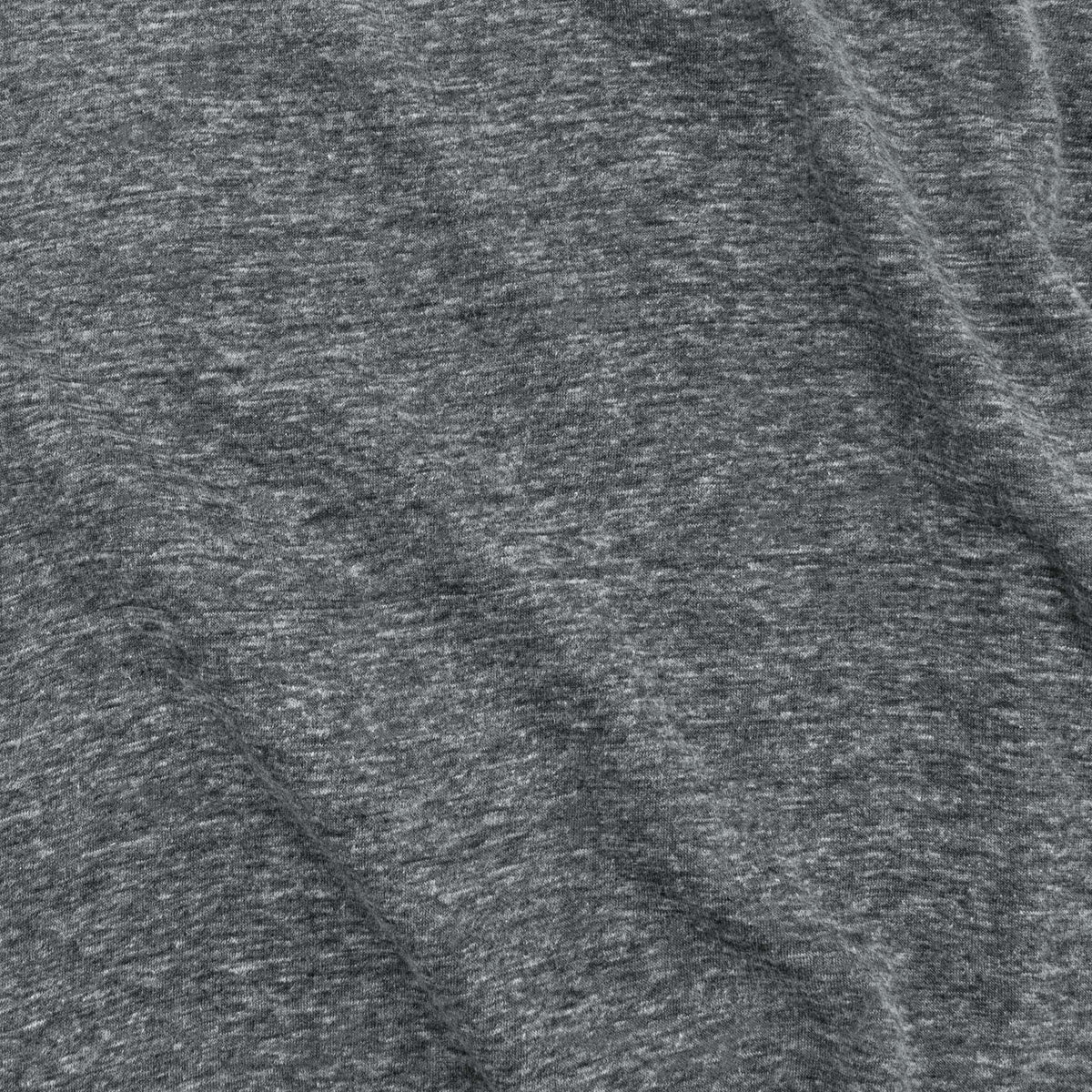 Gray heather knit T-shirt fabric close-up
