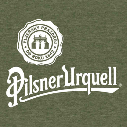 Pilsner Urquell T-Shirt | Classic Logo | World's First Pilsner | Sage-Black Heather