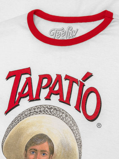 Tapatío Hot Sauce Ringer T-Shirt | Charro Logo | White/Red
