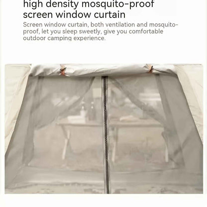 2-3 Person Camping Tent with Awning – Quick Setup, All-Season | Mosquito Net, UV Protection & Waterproof Oxford Fabric | Beige