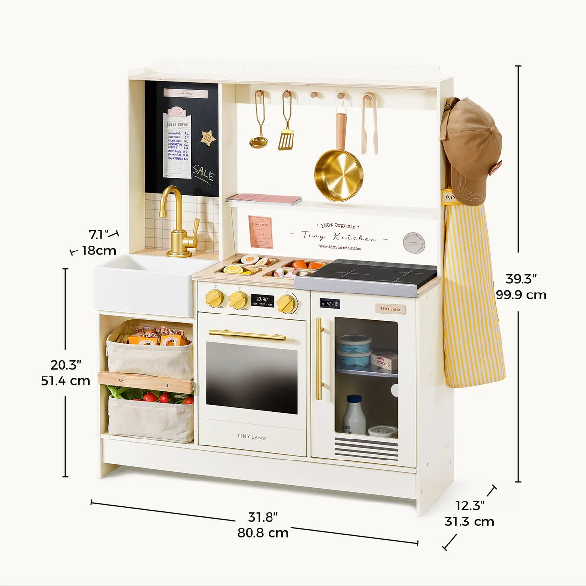 Tiny Land BistroSwitch 2-in-1 Play Kitchen & Bistro with 23 Accessories