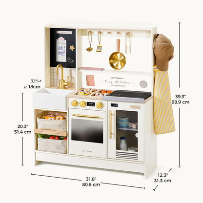 Tiny Land BistroSwitch 2-in-1 Play Kitchen & Bistro with 23 Accessories
