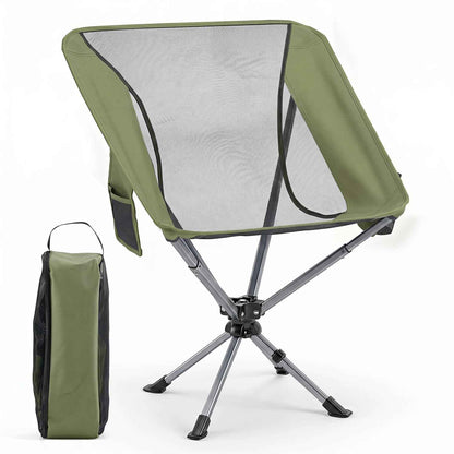 360° Swivel Camping Chair with Cup Holder - 330 lbs Capacity