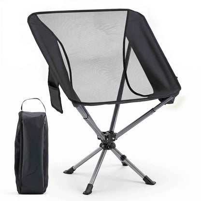 360° Swivel Camping Chair with Cup Holder - 330 lbs Capacity