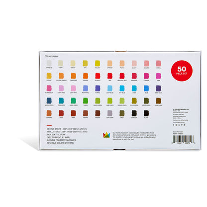 Kingart Soft Pastels Half Stick Set - 50 Pieces