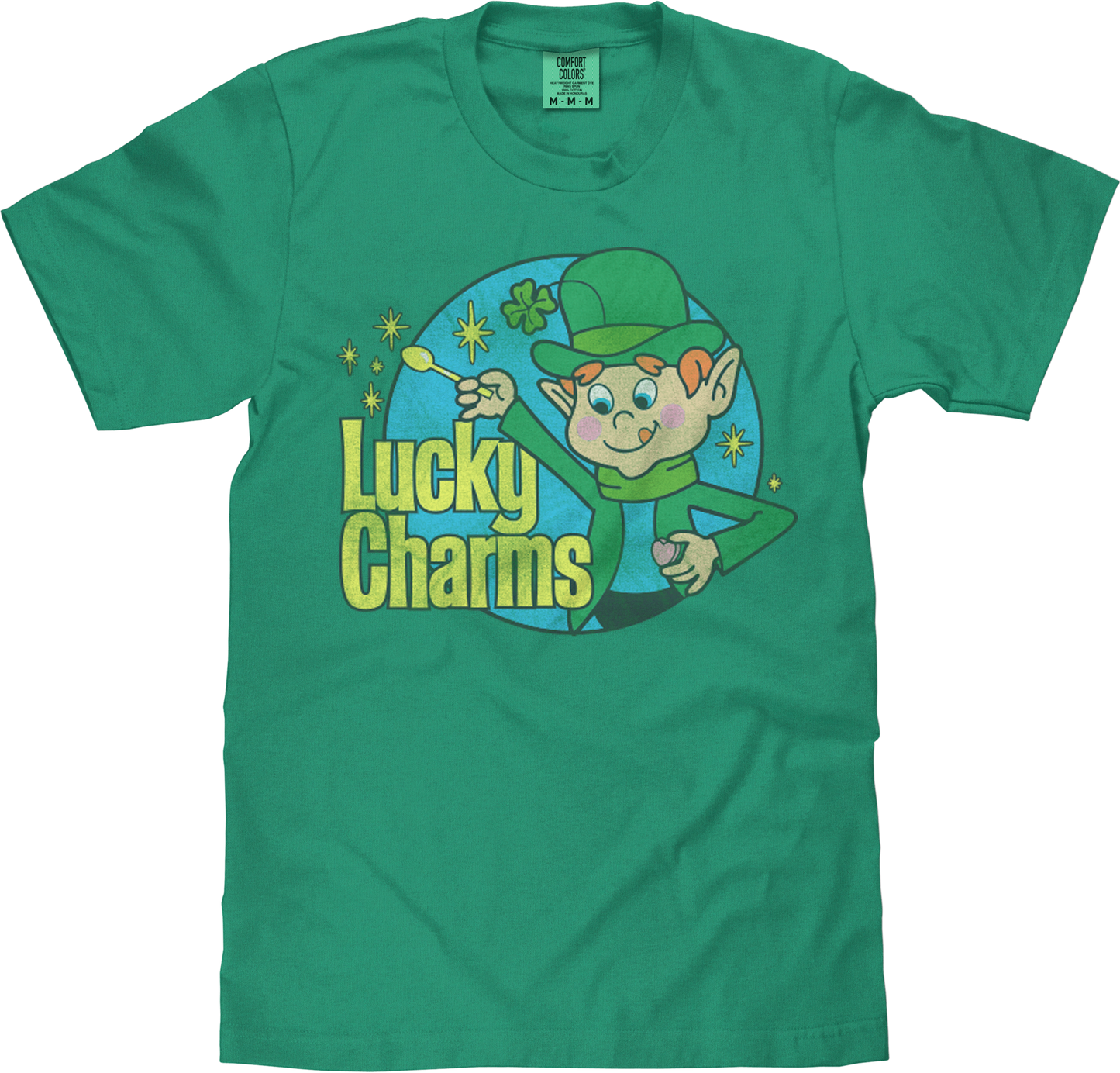 Lucky Charms T-Shirt | 70s Lucky the Leprechaun | Comfort Colors Garment-Dyed | Grass Green