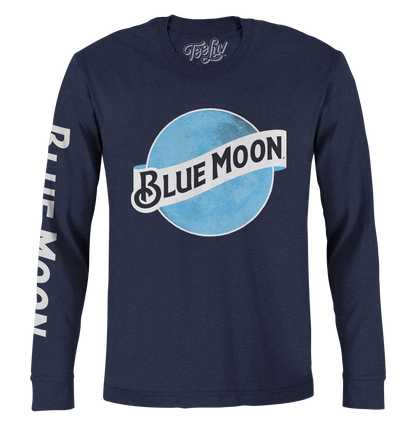 Blue Moon Brewing Logo Long Sleeve T-Shirt | Navy Heather