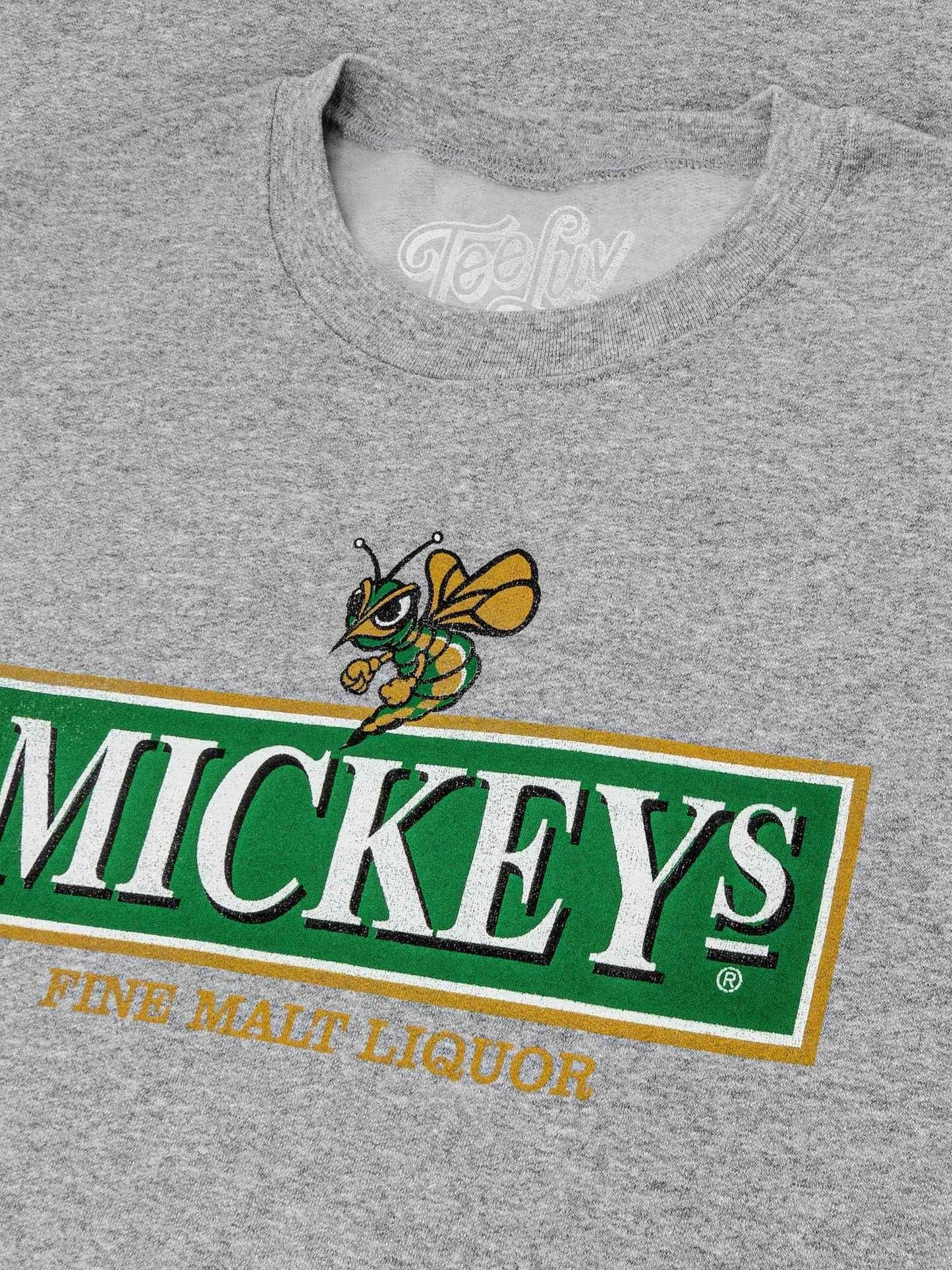 Mickey's Fine Malt Liquor Hornet Logo Crewneck Sweatshirt – Athletic Heather Gray