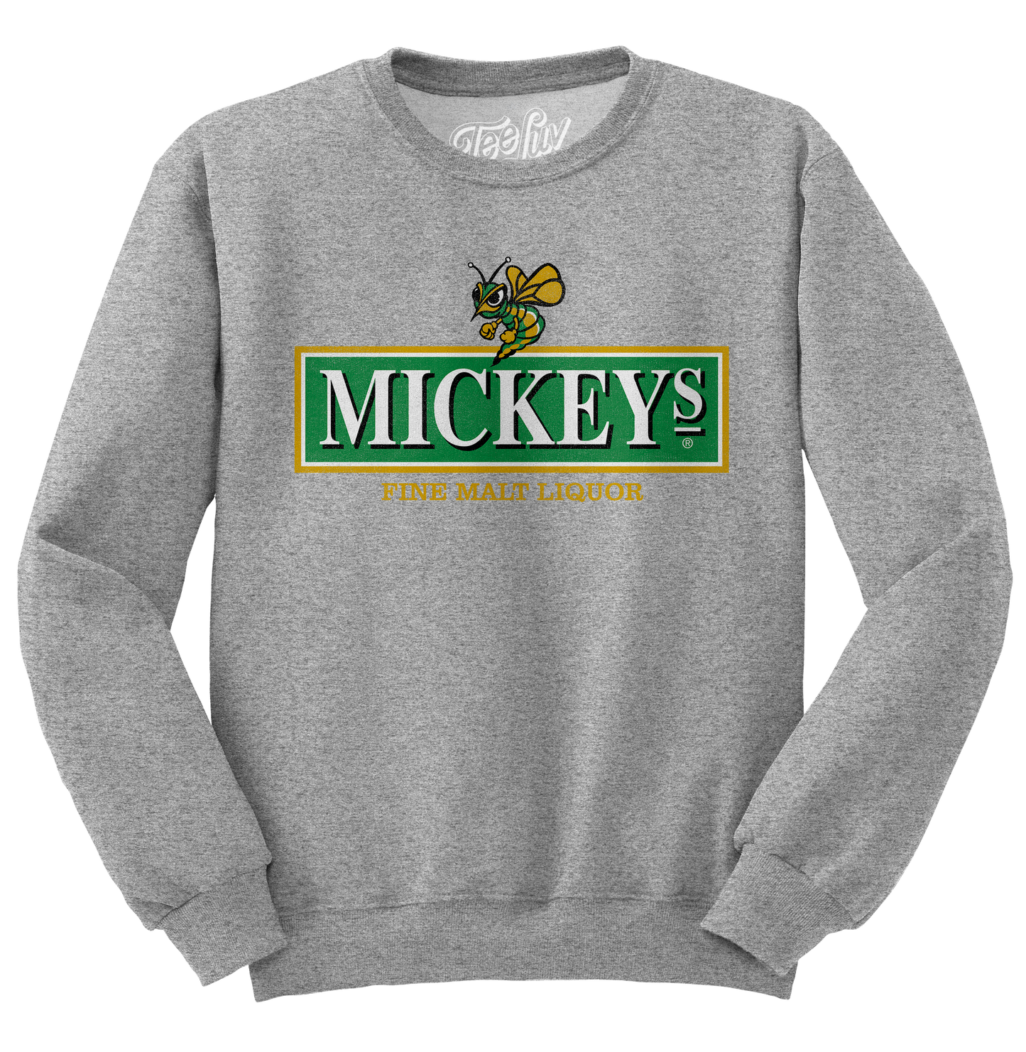 Mickey's Fine Malt Liquor Hornet Logo Crewneck Sweatshirt – Athletic Heather Gray
