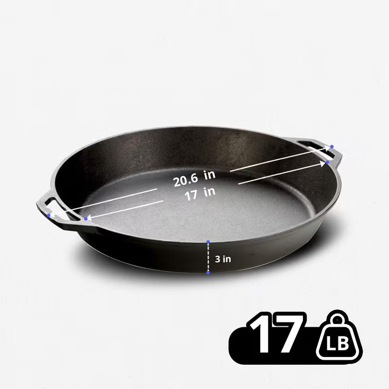 17-Inch Cast Iron Griddle Skillet Pan