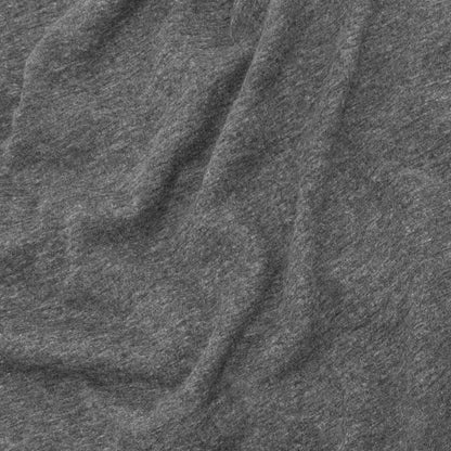 Gray heather knit t-shirt fabric close-up
