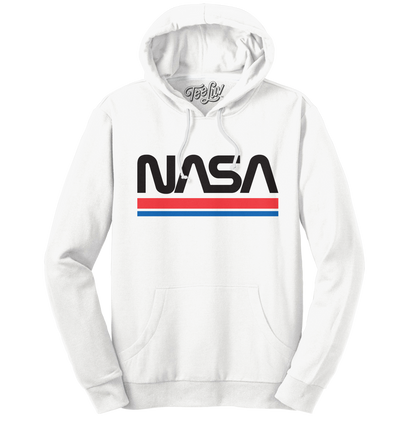 NASA Worm Logo Pullover Hoodie | White