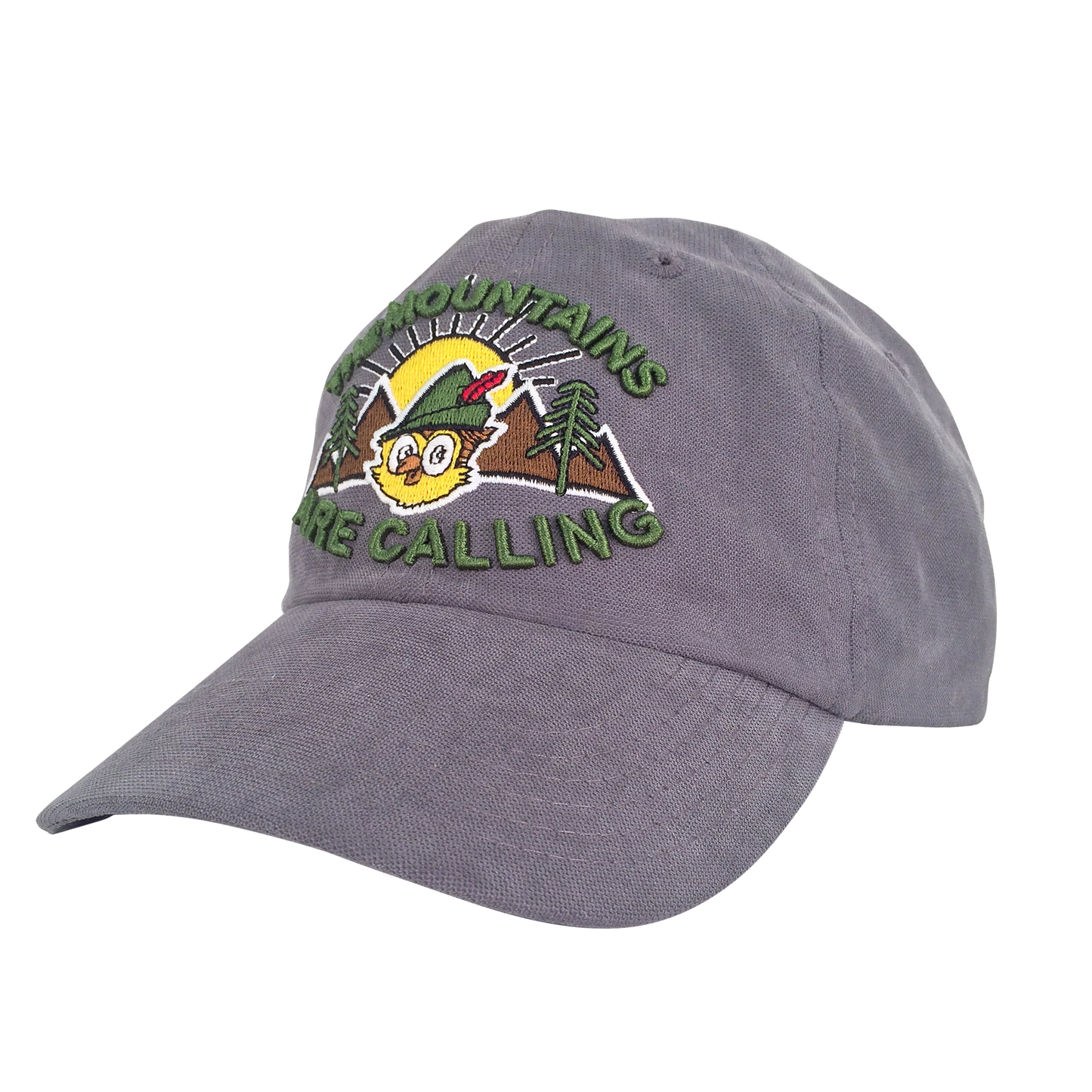 Woodsy Owl "The Mountains Are Calling" Embroidered Baseball Cap | Gray