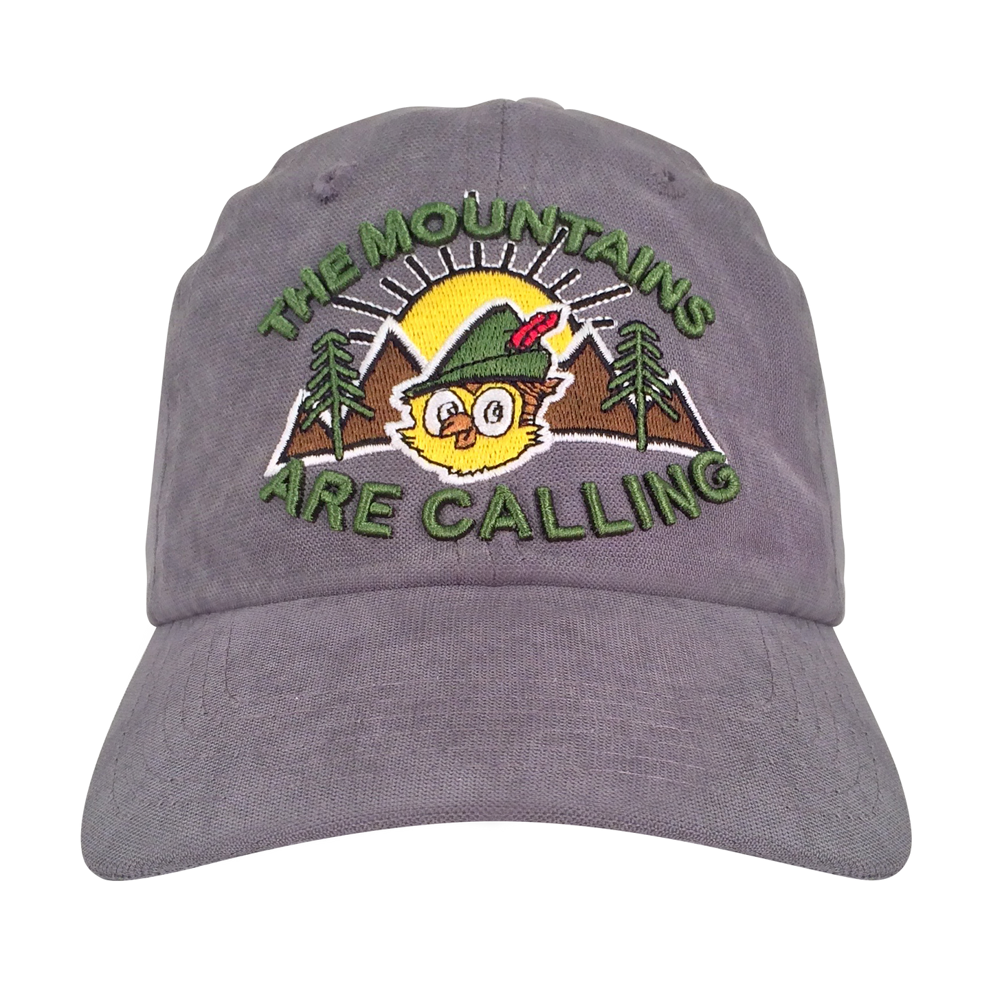 Woodsy Owl "The Mountains Are Calling" Embroidered Baseball Cap | Gray