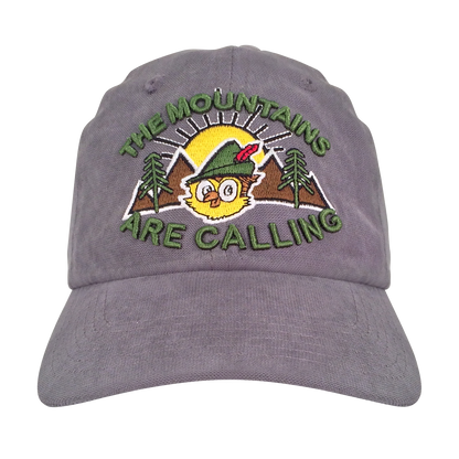 Woodsy Owl "The Mountains Are Calling" Embroidered Baseball Cap | Gray