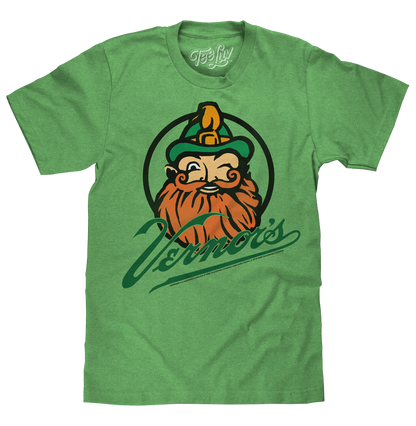Vernor's Ginger Ale T-Shirt | Gnome "Woody" Logo | Kelly Green Heather