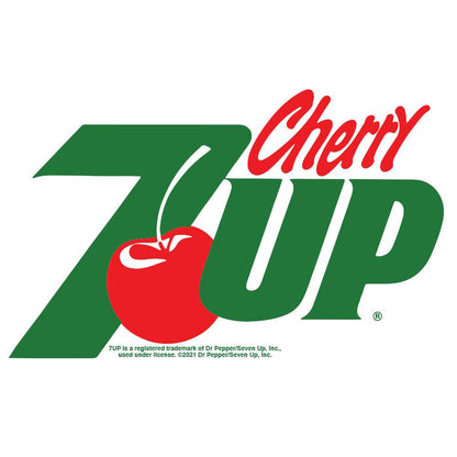 Cherry 7UP green graphic print on white T-shirt