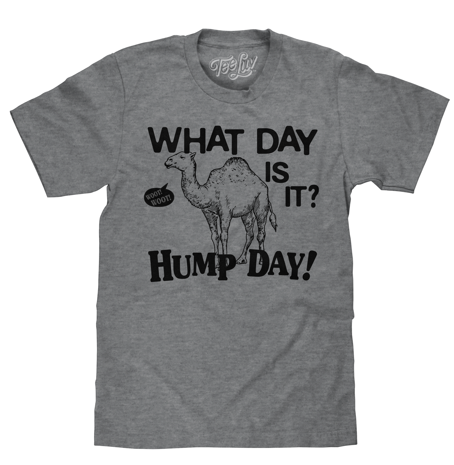 "What Day Is It? Hump Day!" Camel T-Shirt | Graphite Snow Heather
