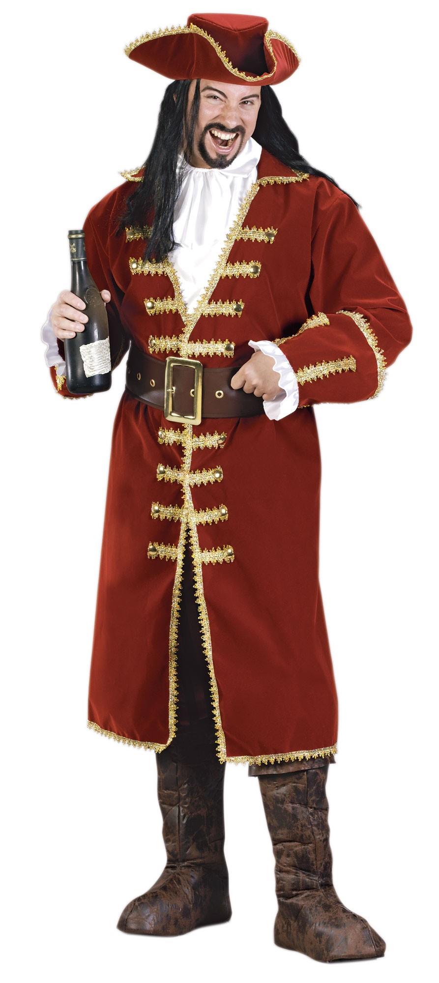 Captain Black Heart Adult Pirate Costume - One Size Men's