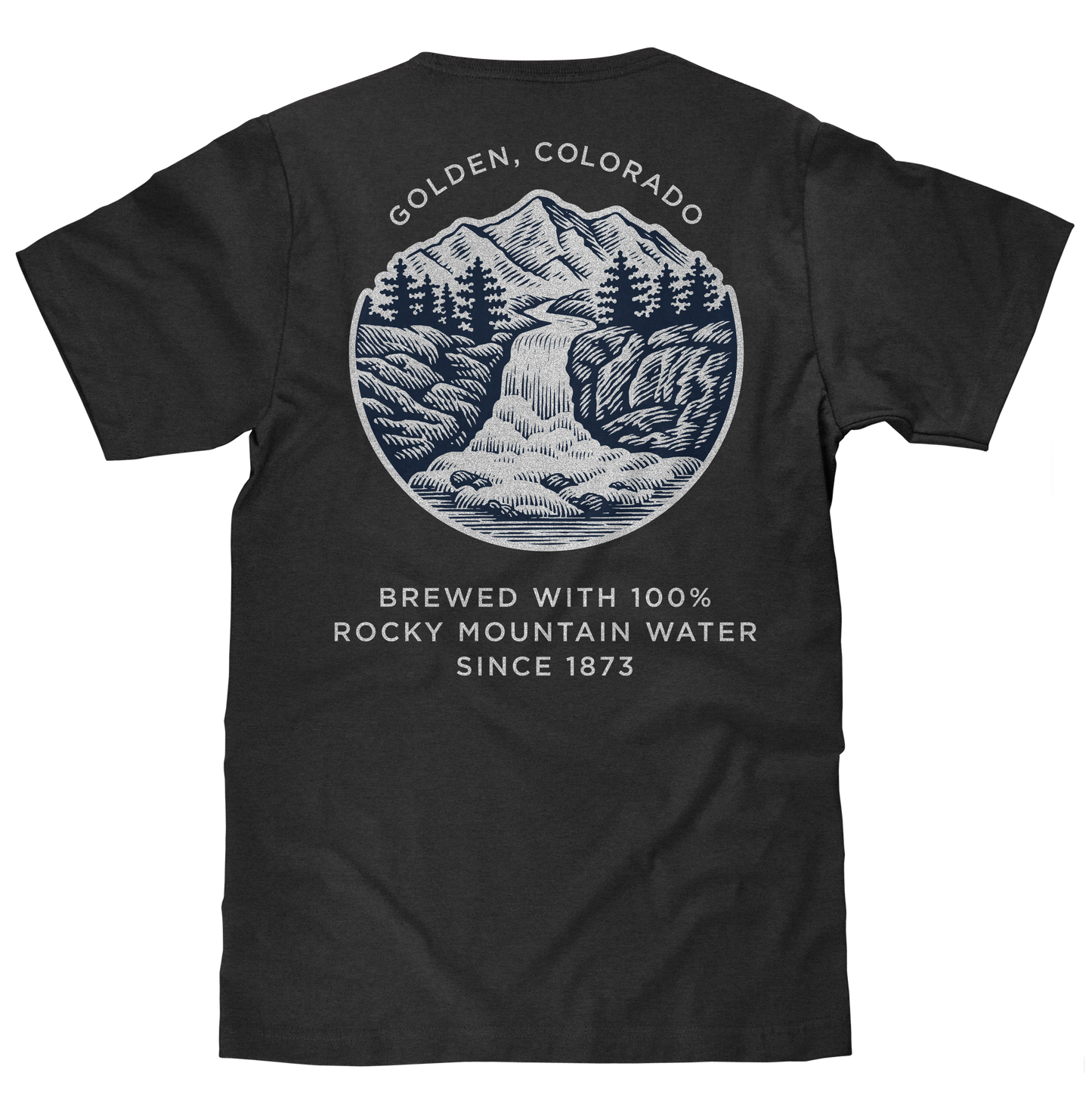 Coors Banquet Golden Colorado T-Shirt | Front & Back Print | Asphalt Gray | Made in USA