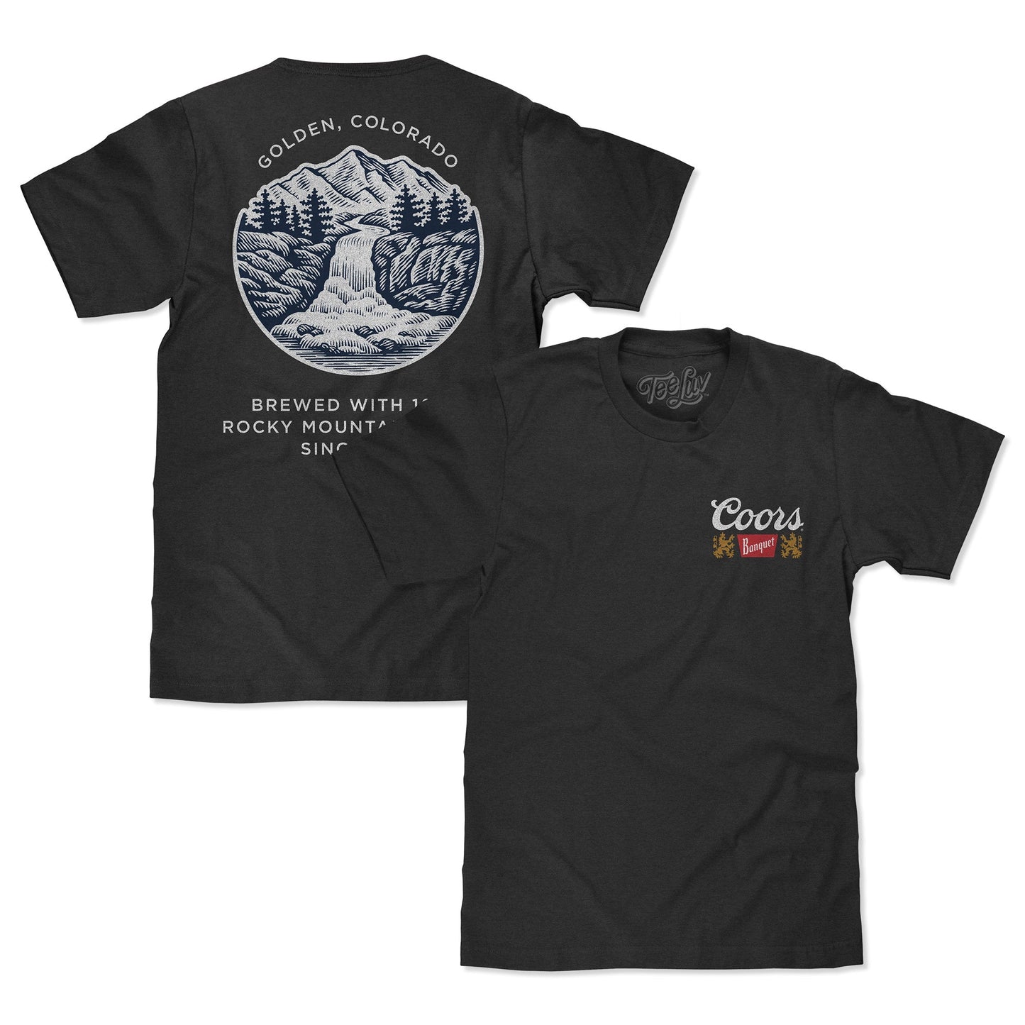 Coors Banquet Golden Colorado T-Shirt | Front & Back Print | Asphalt Gray | Made in USA