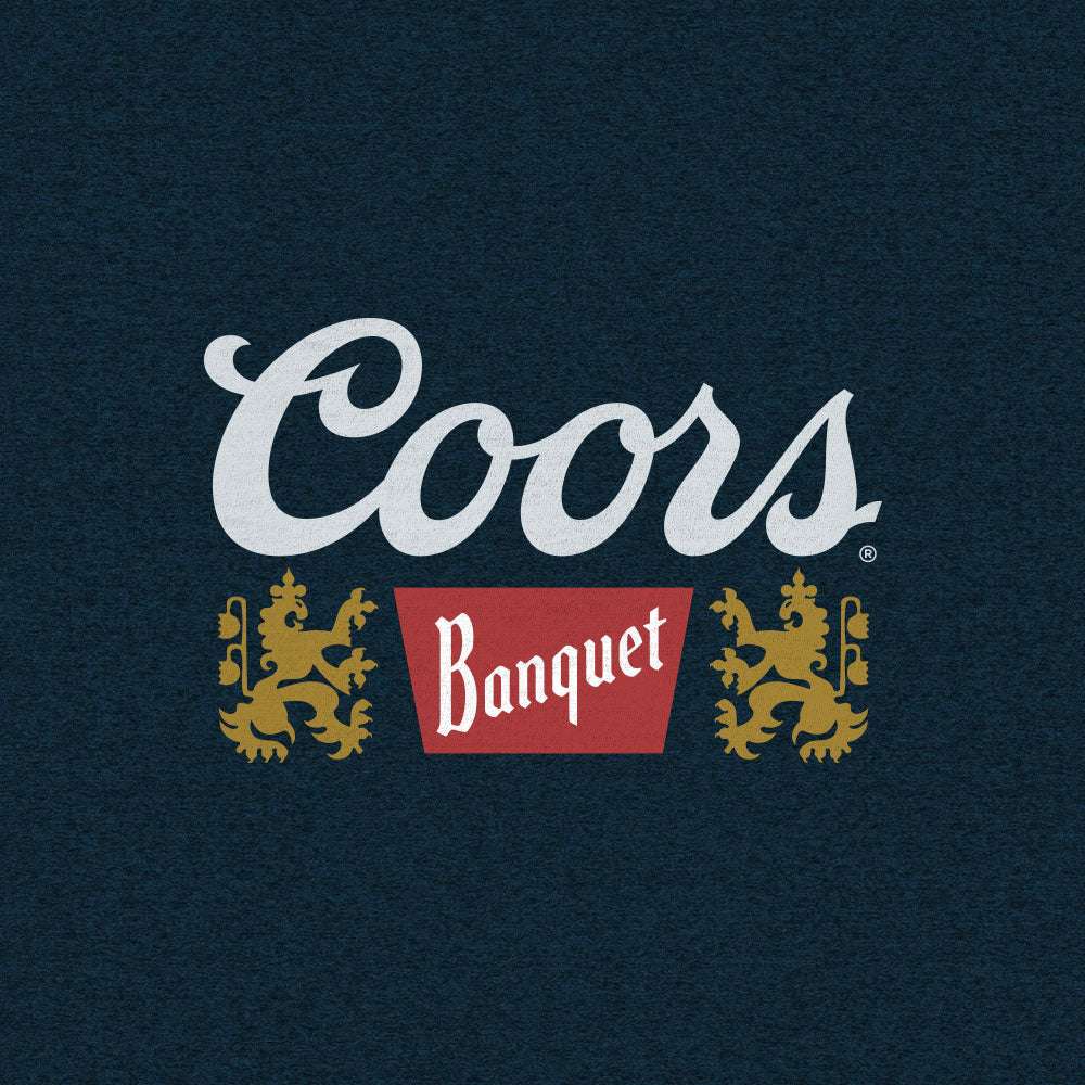 Coors Banquet T-shirt, dark heather blue, large 'Coors Banquet' chest print