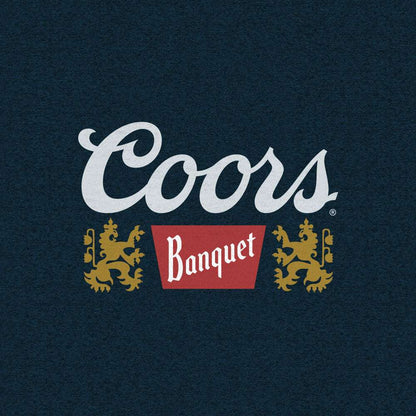 Coors Banquet T-shirt, dark heather blue, large 'Coors Banquet' chest print
