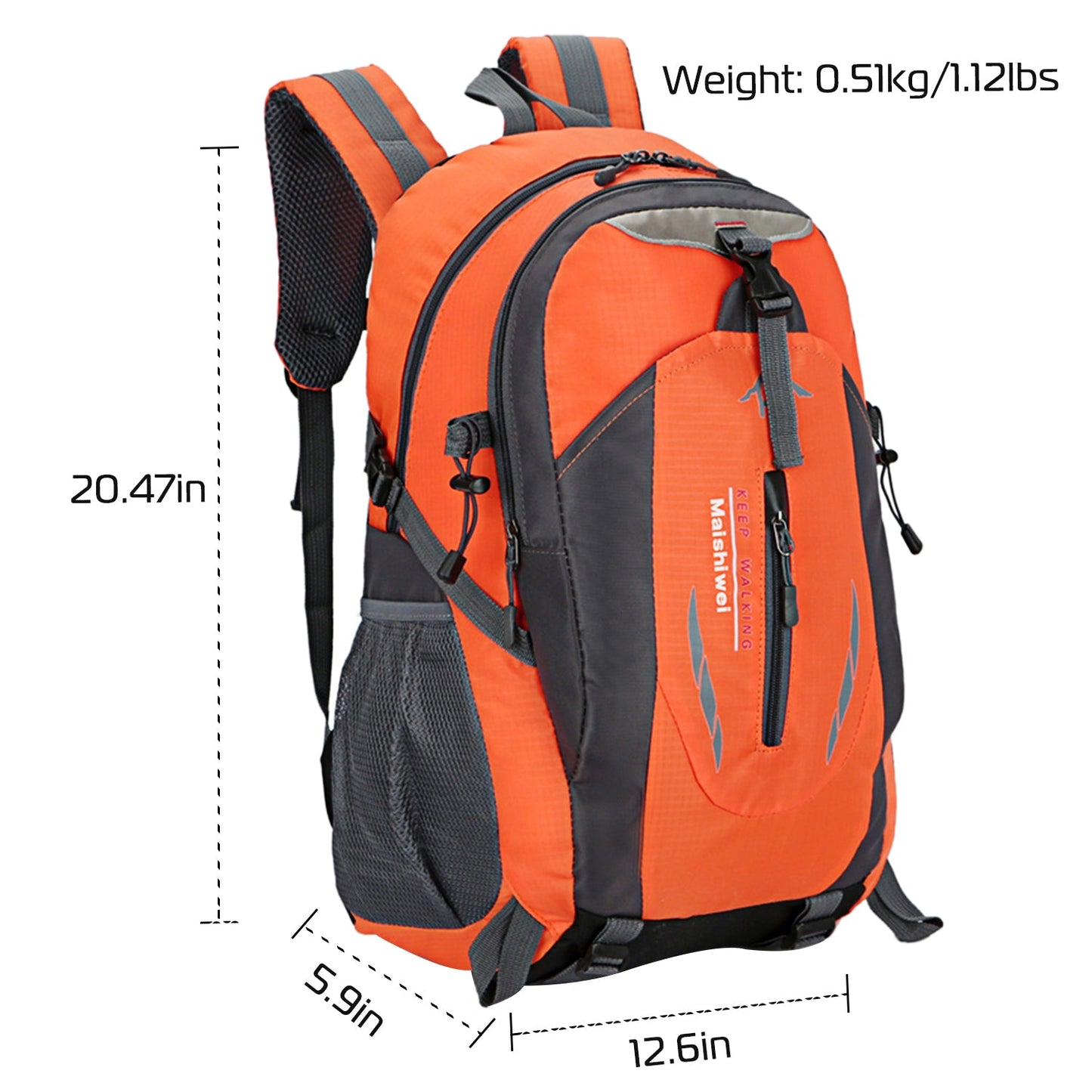 36L Outdoor Backpack | Water-Repellent Nylon | Ergonomic | 373g | iNova | Orange