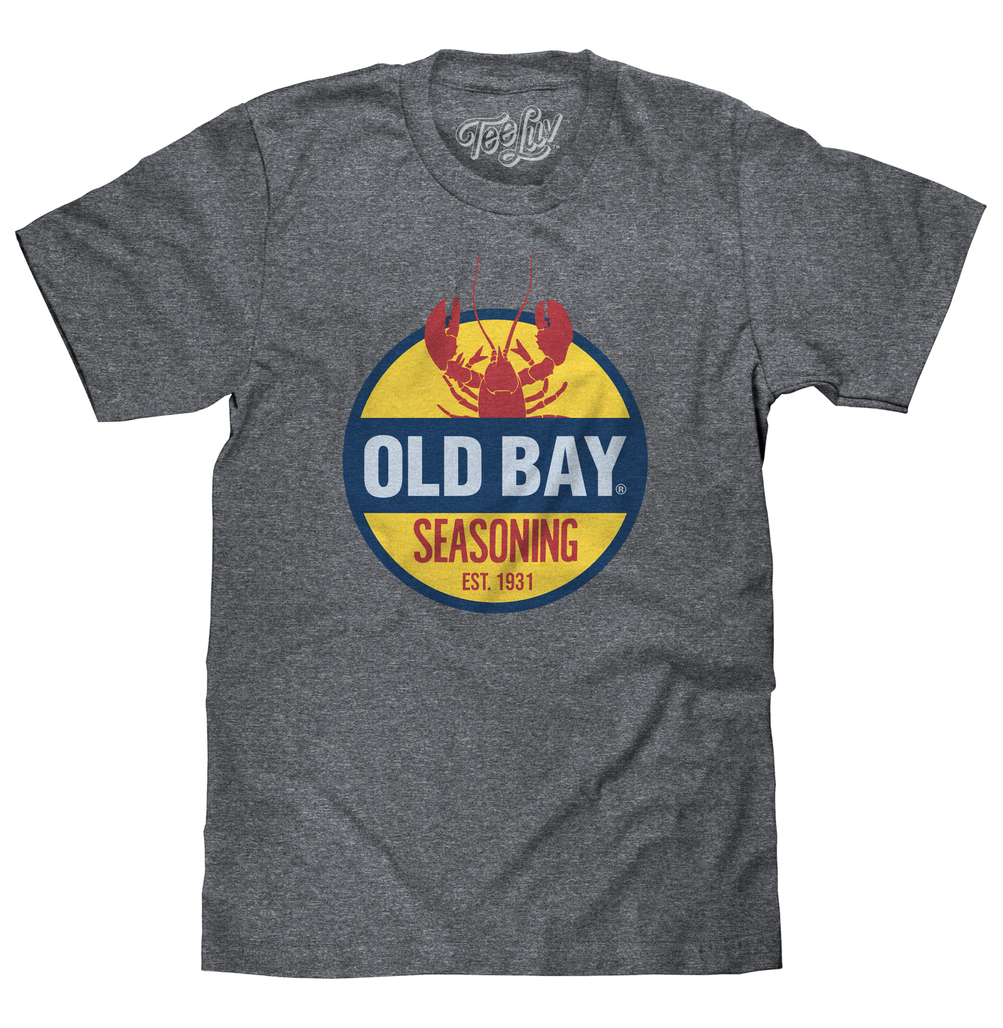 Old Bay Seasoning T-Shirt | Classic Lobster Logo | Graphite Heather | Poly-Cotton