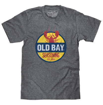 Old Bay Seasoning T-Shirt | Classic Lobster Logo | Graphite Heather | Poly-Cotton