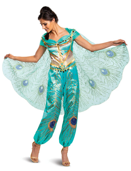 Disney Princess Jasmine Deluxe Adult Costume - Teal Jumpsuit & Cape