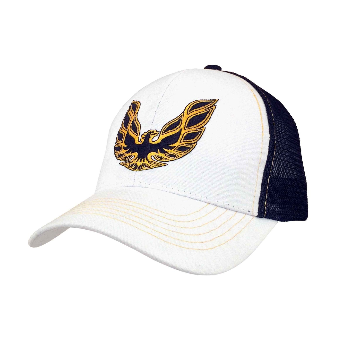 Pontiac Firebird Logo Trucker Hat | White & Black