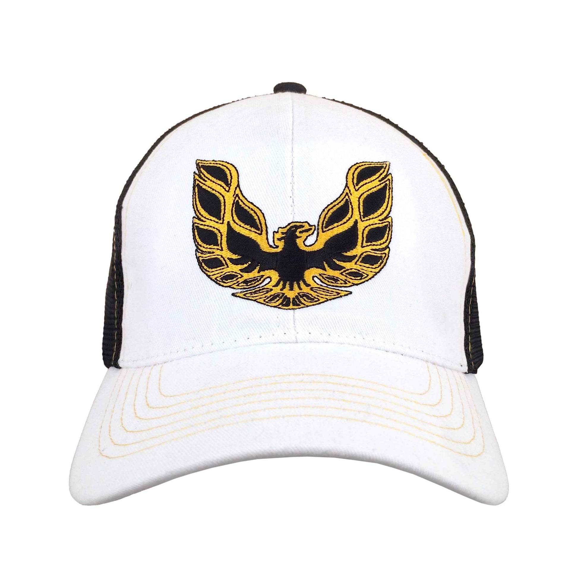 Pontiac Firebird Logo Trucker Hat | White & Black